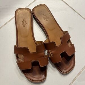 Hermes Oran Sandals, Gold